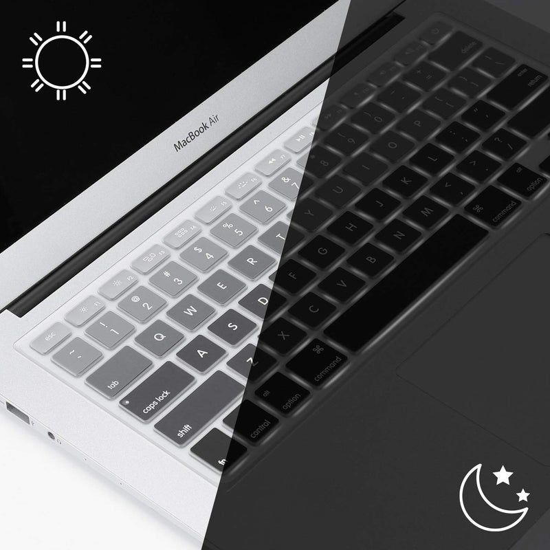 Allinside Gray Ombre Keyboard Cover Skin for MacBook Pro 13" 15" 17" (2015 or Older Version), MacBook Air 13" A1369/A1466, Older iMac Wireless Keyboard MC184LL/B - Image 4